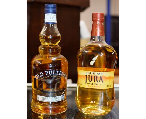 OLD PULTENEY 12 YEAR OLD SINGLE MALT SCOTCH WHISKY - 70CL, 40% VOL &amp; JURA 10 YEAR OLD SINGLE MALT SCOTCH WHISKY - 70CL, 4