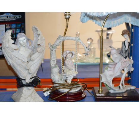 2 ARMANI FIGURINE LAMPS &amp; 1 OTHER LAMP    