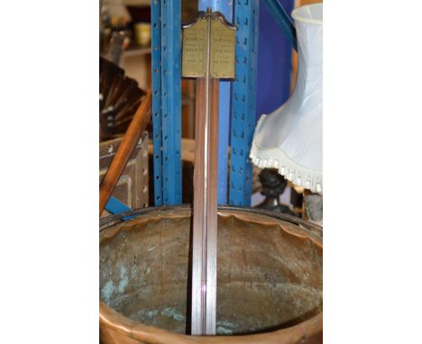 OLD INLAID MAHOGANY STICK BAROMETER    