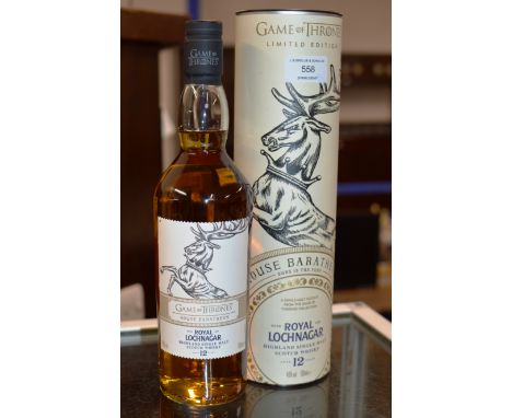 ROYAL LOCHNAGAR GAME OF THRONES HOUSE BARATHEON, OURS IS THE FURY 12 YEAR OLD HIGHLAND SINGLE MALT SCOTCH WHISKY, WITH PRESEN