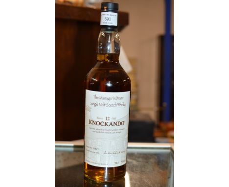 KNOCKANDO THE MANAGER'S DRAM 12 YEAR OLD SINGLE MALT SCOTCH WHISKY - 70CL, 59% VOL    