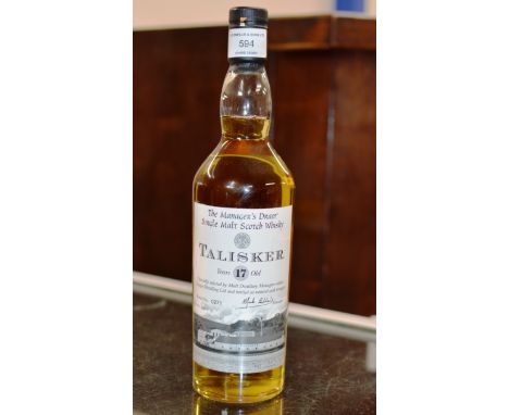 TALISKER THE MANAGER'S DRAM 17 YEAR OLD SINGLE MALT SCOTCH WHISKY - 70CL, 55.2% VOL    