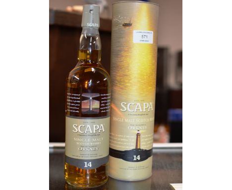 SCAPA 14 YEAR OLD SINGLE MALT SCOTCH WHISKY FROM THE ISLANDS OF ORKNEY, WITH PRESENTATION BOX - 70CL, 40% VOL    