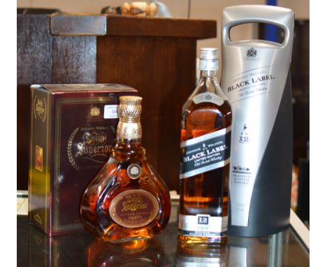 JOHNNIE WALKER LIMITED EDITION BLACK LABEL 12 YEAR OLD SCOTCH WHISKY, WITH PRESENTATION BOX - 1 LITRE, 43% VOL &amp; JOHNNIE 