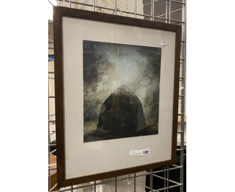 PAUL HEMPTON (BRITISH BORN 1946) - THE HEAVY ROOT OF LIGHT , 1977 IS  WATERCOLOUR ON PAPER, SIGNED, ORIGINAL FRAME 36CMS X 27