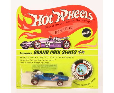 Hot Wheels Redline Brabham Repco F1 Spectraflame Blue, black interior, blue tinted screen, Hong Kong base, some toning &amp; 