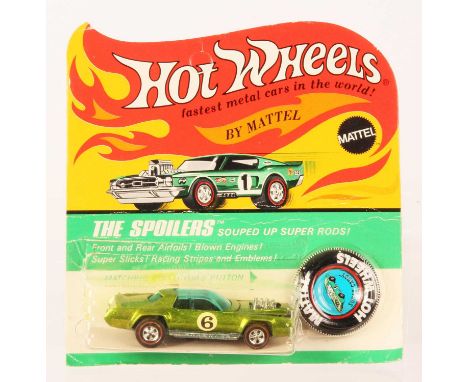 Hot Wheels Redline The Spoilers Sugar Caddy Spectraflame Lime, dark brown interior, blue tinted windows, racing no.6 to doors