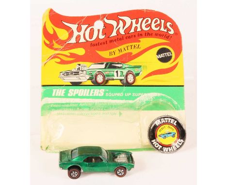 Hot Wheels Redline The Spoilers Heavy Chevy Spectraflame Green, light brown interior, blue tinted windows, 1969 Hong Kong bas