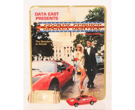 Matchbox Superfast 70c Ferrari 308 GTB "Data East Secret Service" Promotional Issue - red body with black roof panel, clear w