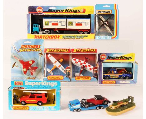 Matchbox Group of Super Kings &amp; Skybusters - (1) K-6 Motorcycle Transporter - light amber windows &amp; rear canopy, lemo
