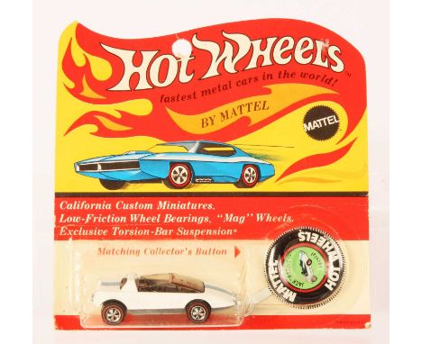 Hot Wheels Redline Jack rabbit Special - Enamel white, blue stripes, black interior, smoke tinted windows, 1969 USA base, com