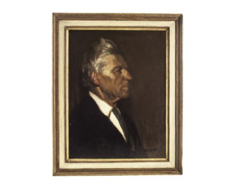 Sir William Orpen R.A. R.H.A. (Irish 1878-1931), oil on canvas portrait of a gentleman in green tie c.1925, sitter unknown th