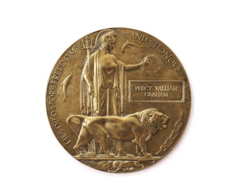 A WWI Death Plaque, dedicated to 9200 Cpl. Percy William Graham W. Yorks R, d.1915