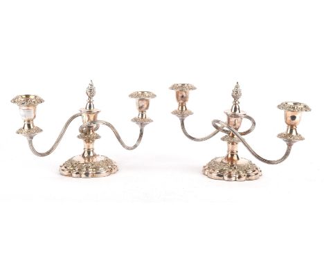 Silver backed dressing table set, comprising two clothes brushes, hair brush, comb and hand mirror, together with a pair of t