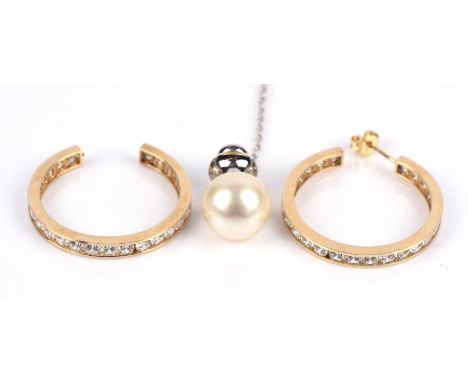 Mikimoto dress stud, set with cream pearl, 12mm diameter, with pin and removeable back bearing the Mikimoto mark and safety c