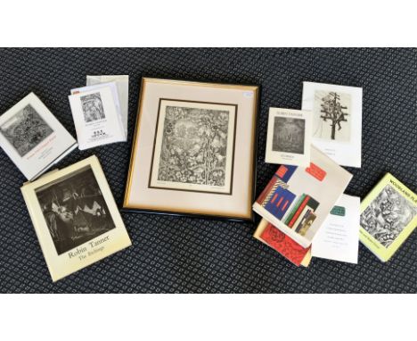 Framed, glazed Robert Tanner print titled July, together with a collection of various Robert Tanner books and catalogues to i