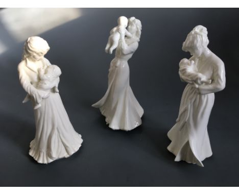 Three Royal Doulton figurines; ‘Sweet Dreams’, ‘First Touch’ and ‘First Smile’.