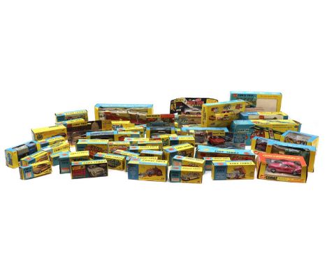 A large collection of boxed Corgi Toys,to include a Lotus Racing Team Gift Set 37, a Major Car Transporter with Ford Tilt Cab
