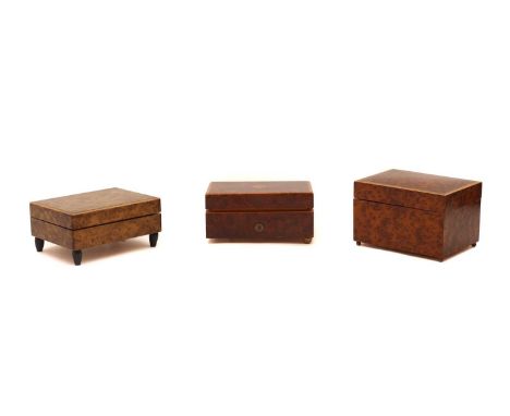 A Thorens small musical box,playing three airs, 14cm wide5.5cm deep9cm hgihand two others (3)Condition ReportAll playing. Tho