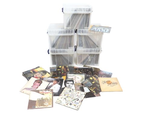 A large collection of vinyl LPs and records,including Led Zeppelin 'II', 1969 UK Atlantic Records release, the red and plum l