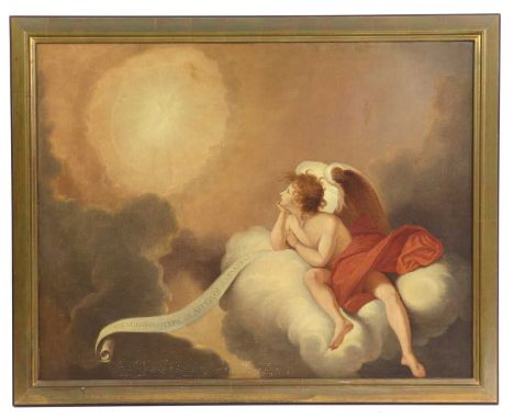 Circle of Henry Howard An angel contemplating the Crosswith inscription in Greek, oil on canvas70.5 x 91cmCondition ReportOve