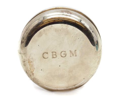 A Tiffany &amp; Co. silver yo-yo,with pine core, struck 925 silver, engraved 'CBGM' in original box, 6cm diameterCondition Re