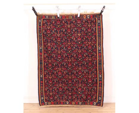 A Sennah kilim rug,early 20th century, Iran,153 x 111cmCondition ReportTassels have been cut. Light staining.