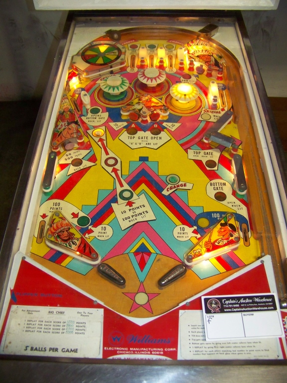 BIG CHIEF PINBALL MACHINE WILLIAMS CLASSIC Item is in used condition