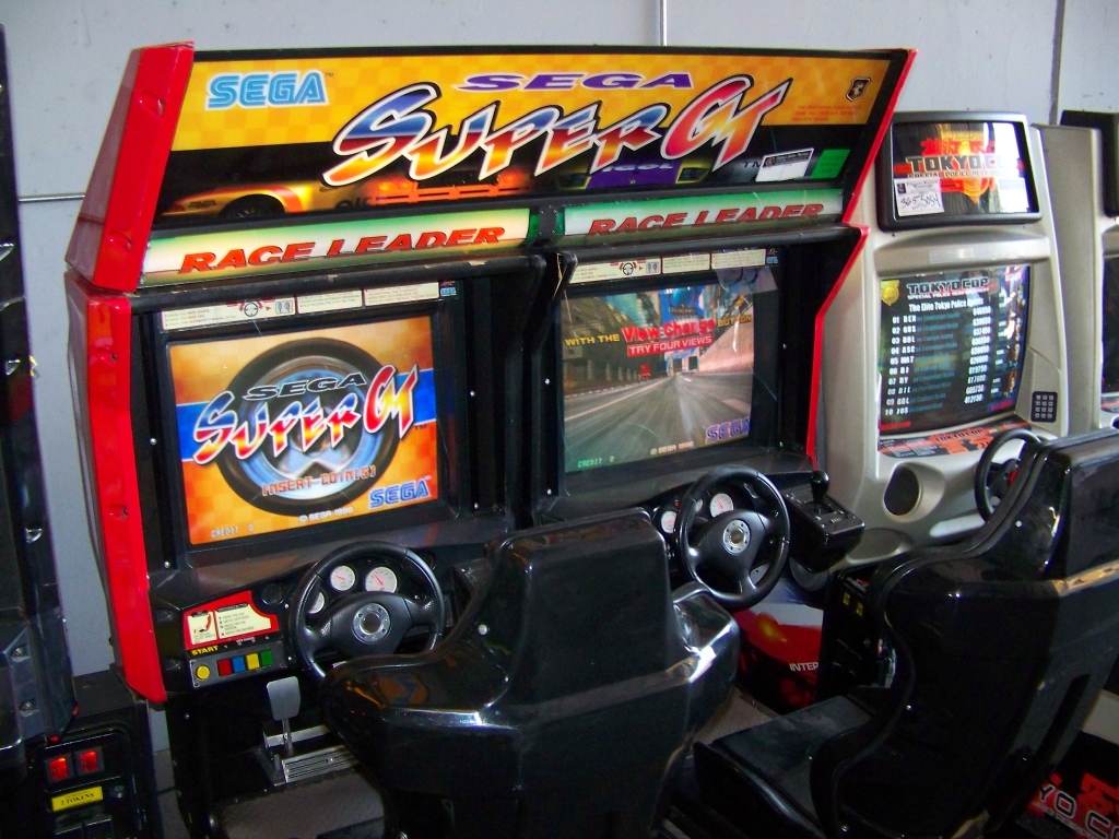 Sega Super Gt Twin Racing Arcade Game Blk Item Is In Used Condition 