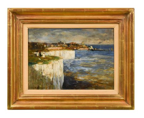 John Robertson Reid RI, RBA, ROI (Scottish 1851-1926) Clifftop Viewsigned and dated 'John R. Reid - 97' (lower left)oil on ca