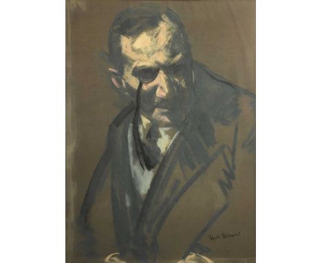 § Jacob Kramer (British 1892-1962) Portrait of Neville Cardussigned 'Jacob Kramer' (lower right)pastel58.5 x 44cmProvenance:S