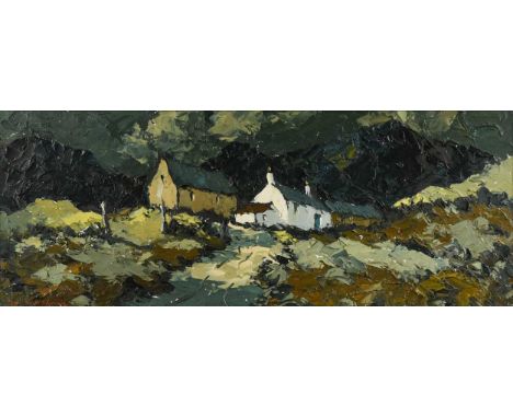 § Charles Wyatt Warren (Welsh 1908-1993) Cottages in Welsh Landscapesigned 'Chas Wyatt Warren' (lower left)oil on board28.5 x