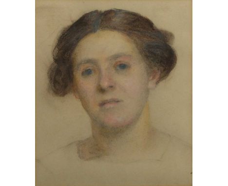 Modern British School Portrait of a girlwatercolour and chalk23 x 19.5cmFootnote: The present lot was previously attributed t