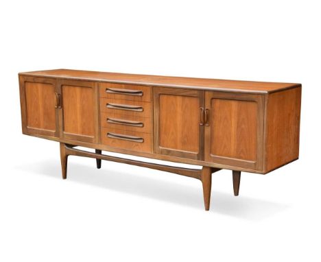A G-Plan 'Fresco' teak sideboard, circa 1970s, the rectangular top above four central short drawers flanked by a pair of cupb