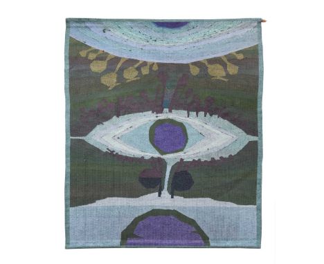 § Tadek Beutlich (Polish, 1922-2011), Magic Pool, tapestry hanging, woven in colours, labelled verso175 x 146cmCondition repo