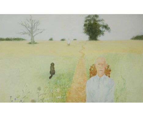 § Jennifer McRae RSA (Scottish 1959-) The Garden Portrait - Michael Stennett and Billy, 2010oil on paper, reduced in height28