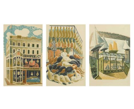 Eric Ravilious (British 1903-1942) Coach Builder - Hooper &amp; Co., lithograph from the 1938 'High Street' series published 