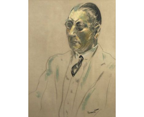 § Jacob Kramer (British 1892-1962) Portrait of Stravinskysigned 'Kramer' (lower right)pastel54 x 41cmProvenance:Sale; Bonhams