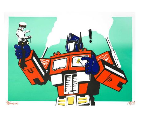 § Ryan Callanan (RYCA) (British 1981-) Optimus Primed (Green)signed and dated 'RYCA 09' (lower right); artist's proof aside f