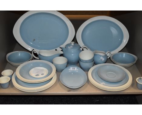 A mid century part tea and dinner service by Wedgewood in the Summer Sky design