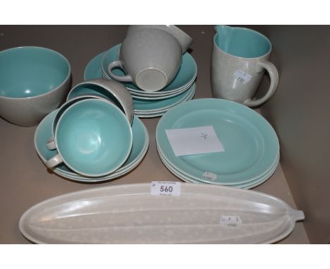 A selection of tea and similar wares by Poole in two tone grey and blue
All items in good condition,some light utensil wear t