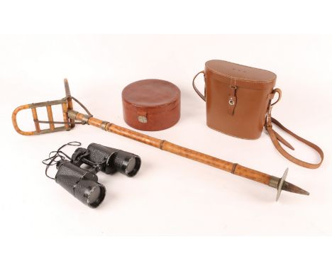 A PAIR OF CARL ZEISS JENA 7 X 50 BINOCULARS formerly the property of R.C. Beckwith R.N. 'Baleares', in leather carrying case,