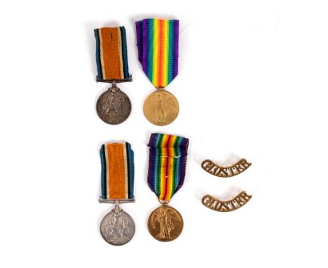 British War Medal (2) (236048 Pte. R.C. Clift. Glouc. Yeo. /Ernest R. Foster), Victory Medal (2) (2. Lieut A.E. Painter /3506