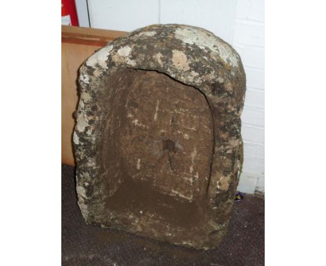 A rectangular stone garden trough, 84cm x 35cm