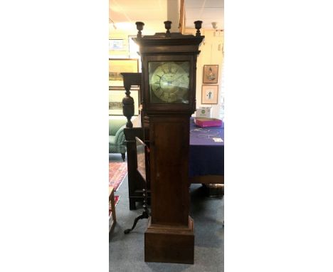 An oak cased longcase clock, Thackwell, Ledbury, fitted a square brass dial with thirty-hour movement CONDITION REPORT: The h