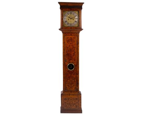 A late 17th Century eight-day longcase clock, John Long, London, the 12" dial with decorated spandrels, subsidiary seconds an