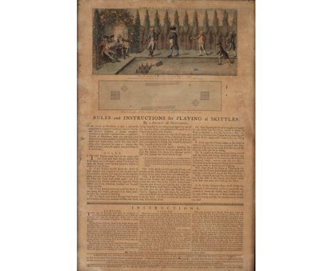 Rules and Instructions for Playing at Skittles/printed by G. Kearsley, No 46 Fleet-Street, 1786/hand coloured engraving, 45.5