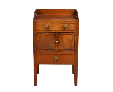 A Regency mahogany tray top commode on square tapering legs, 54cm wide/see illustration