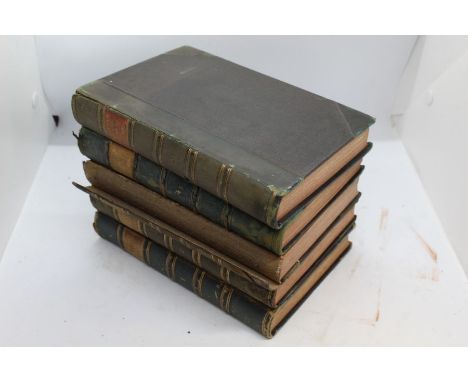 Hulme (F E), Familiar Wild Flowers, first series, five volumes, Cassell, Peter &amp; Galpin, London, half-calf, marbled board