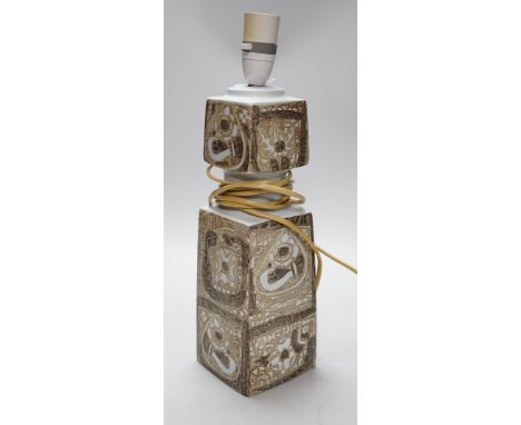 A Royal Copenhagen 1969 lamp by Nils Thorvald Thurston, 30cm tall excluding light fitting